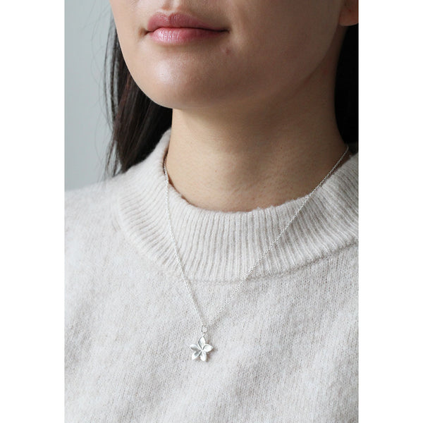 silver frangipani necklace