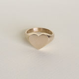 heart signet ring in 9ct yellow gold