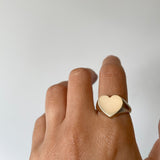 heart signet ring gold