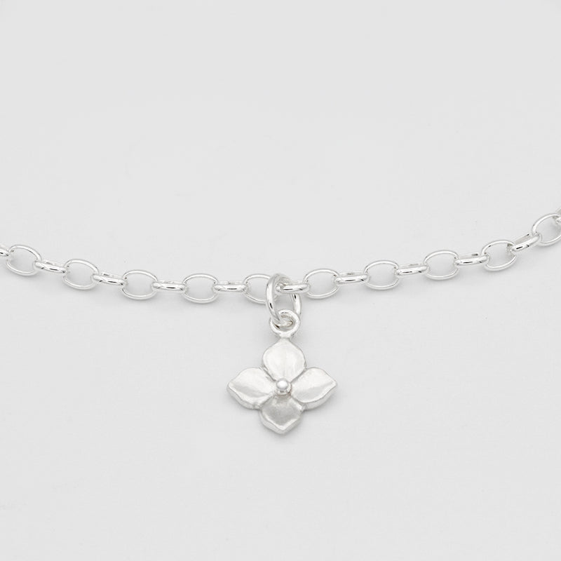 hydrangea flower bracelet sterling silver