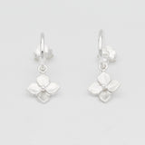 hydrangea hoop earrings silver