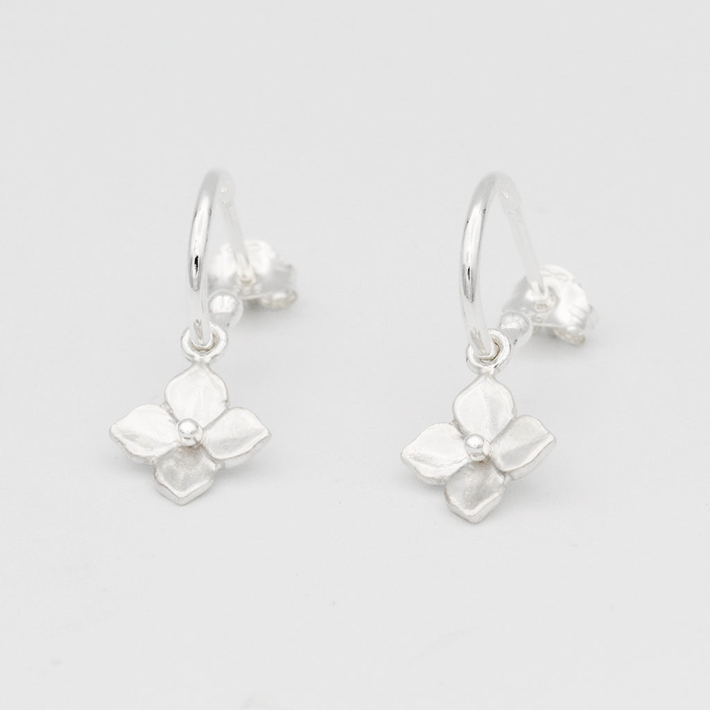 hydrangea flower earrings