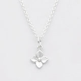 hydrangea necklace silver