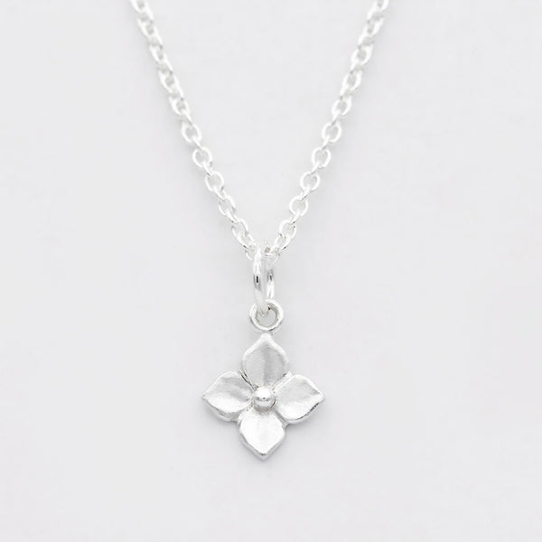 hydrangea necklace silver