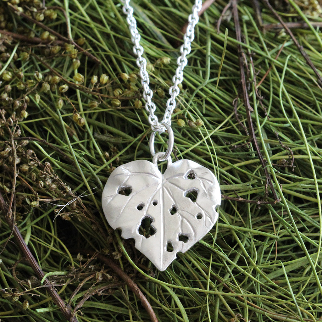 kawakawa leaf necklace sterling silver