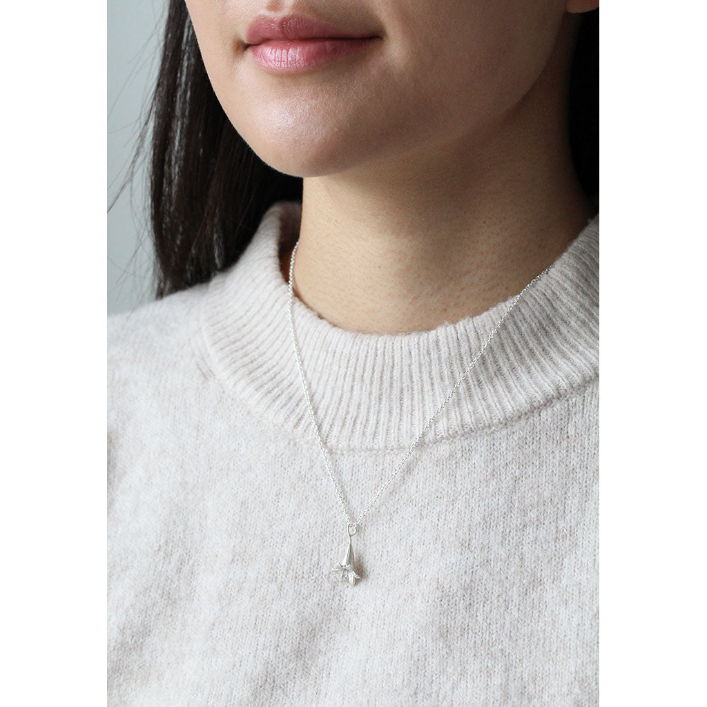 silver lily necklace
