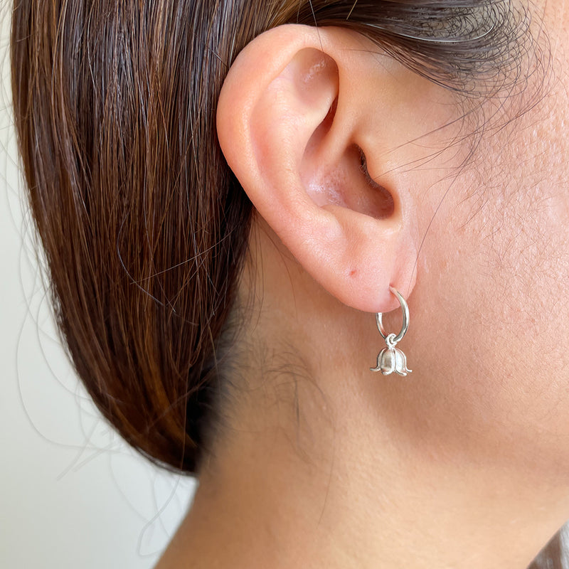 lily of the valley hoop earrings