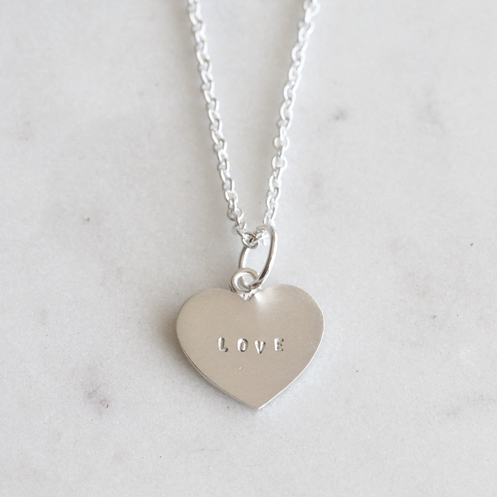 love heart necklace silver