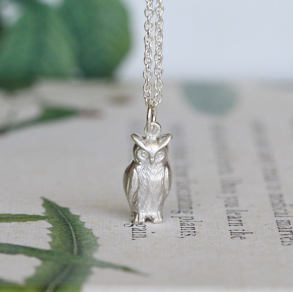owl necklace sterling silver