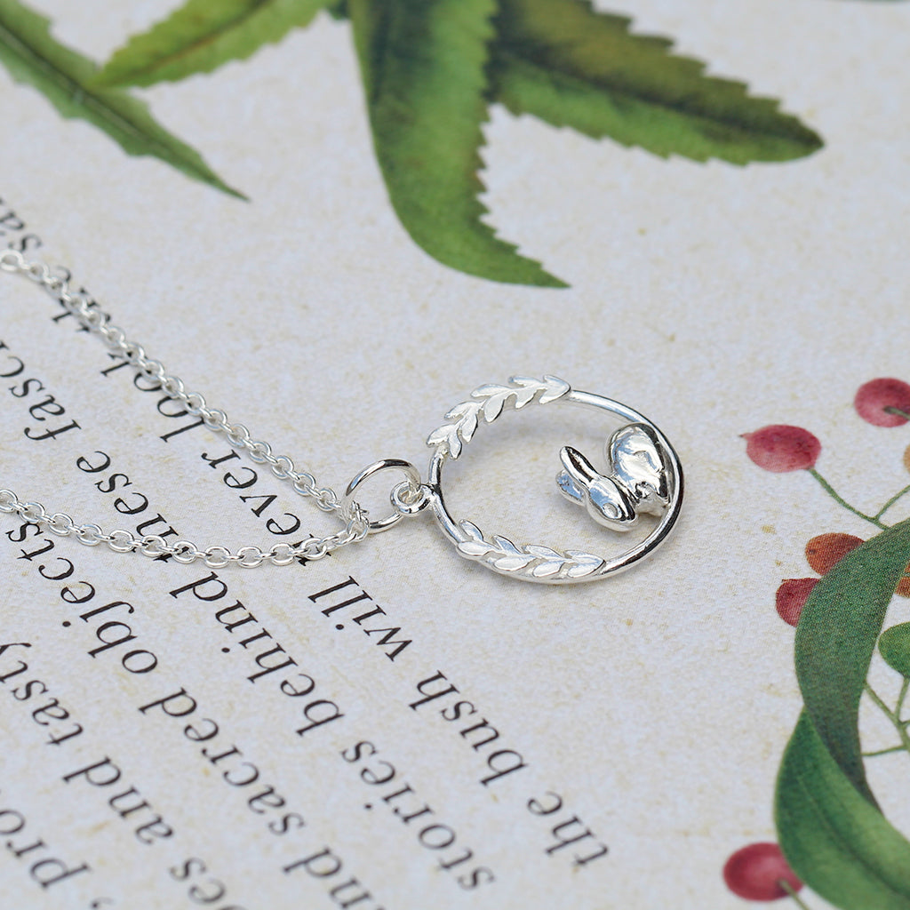 rabbit necklace silver