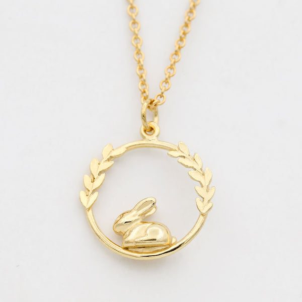 rabbit necklace gold plated silver