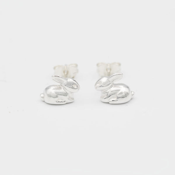 silver rabbit earrings