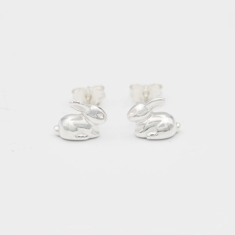 silver rabbit earrings