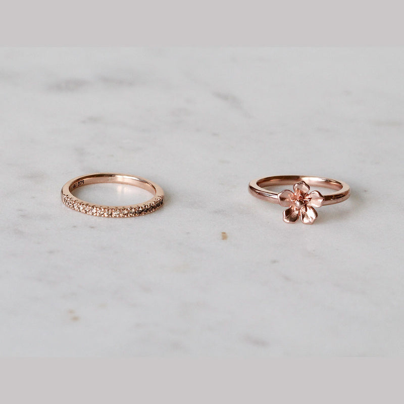 rose gold forget me not ring