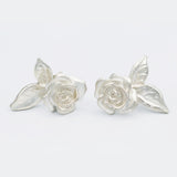 rose earrings in sterling silver