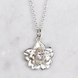 rose necklace in sterling silver