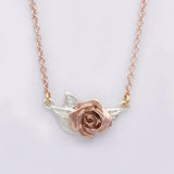 rose gold rose necklace