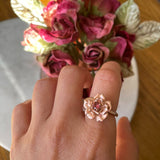 rose ring in rose gold with a pink tourmaline