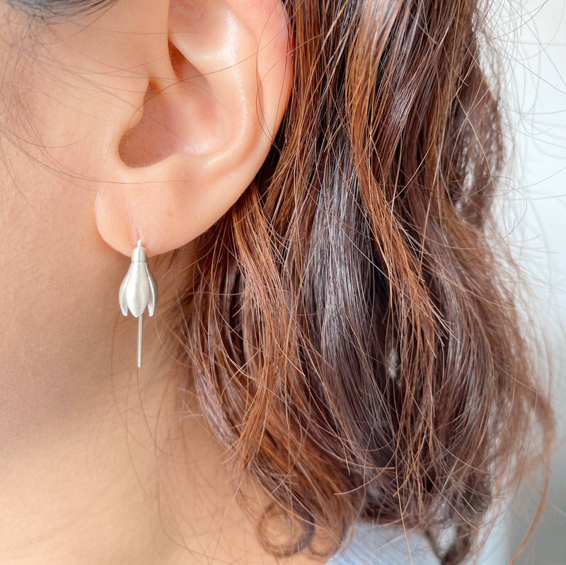 silver snowdrop earrings