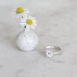 small daisy ring gold and silver