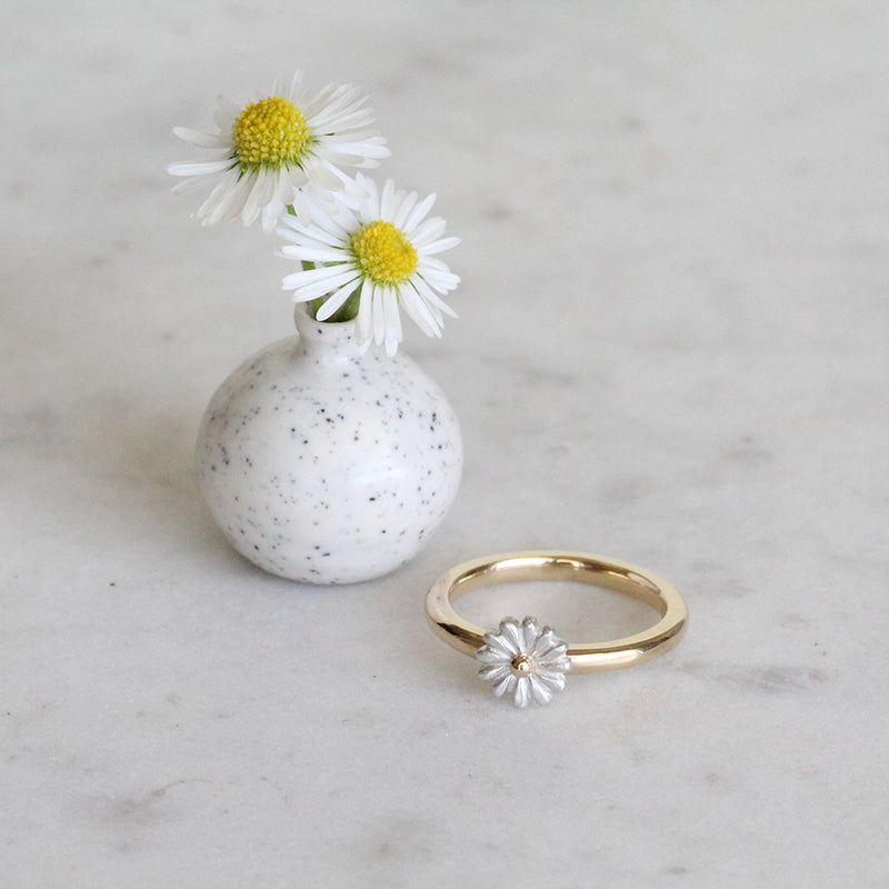 daisy ring gold and silver