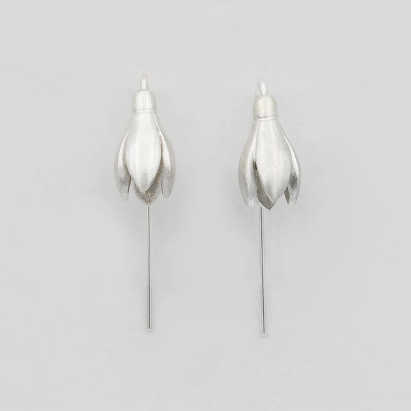 snowdrop earrings silver