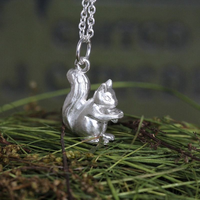 squirrel necklace silver