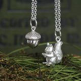 acorn necklace and squirrel necklace