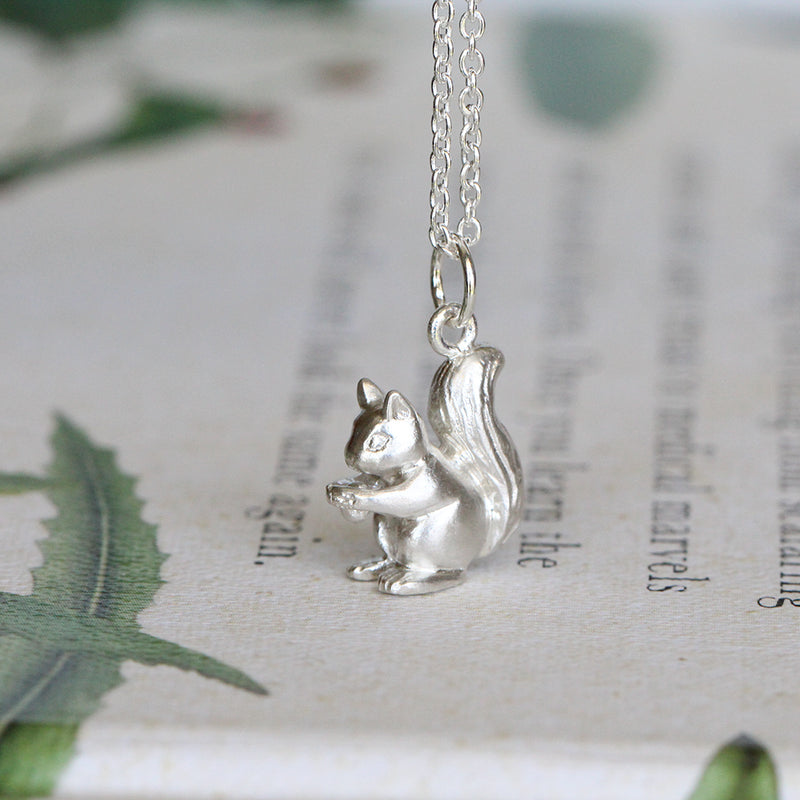 squirrel necklace sterling silver