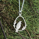 tui bird necklace sterling silver