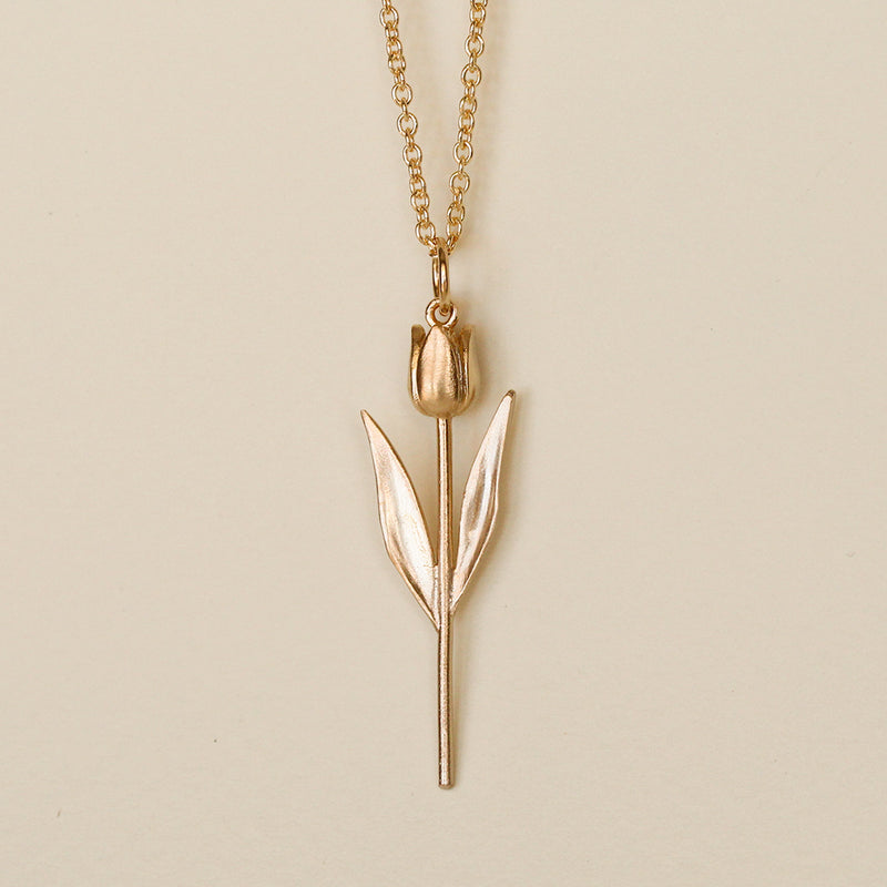 tulip necklace gold plated silver